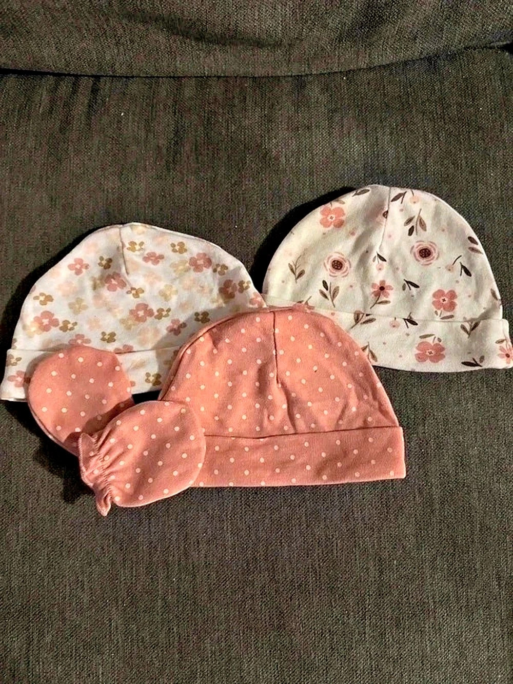 Little Chickadees Baby Girl Beanie & Mittens Set